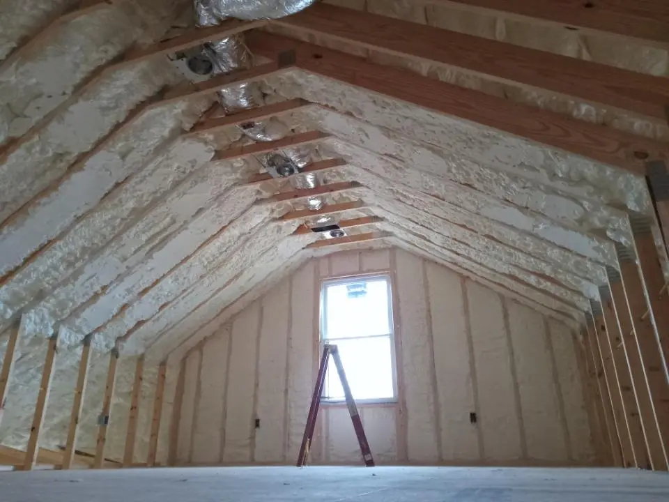 Spray foam roofing application for Crawl Space Insulation project in Coffeyville